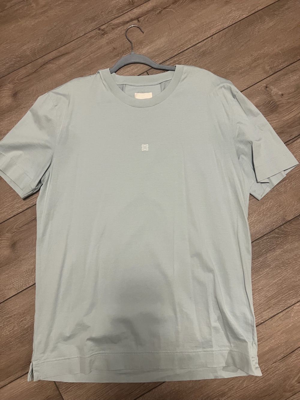 Givenchy Men’s Light Sage Green Short Sleeve Logo Tee